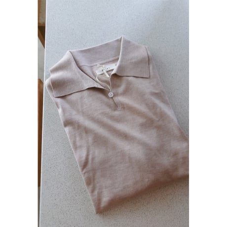 FUJI / SILK CASHMERE S/S SKIPPER POLO *BEIGE