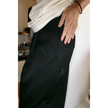 Rich I / TUCK WIDE PAINTER TRUSER *BLACK