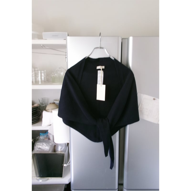 FUJI / WHITE CASHMERE SCARF *NAVY | AVET