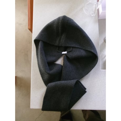 MY___ /  CASHMERE BLENDED BALACLAVA WITH SCARF *CHARCOAL