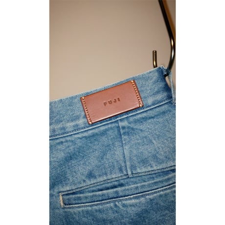FUJI /  WASH DENIM SLACKS *BLUE