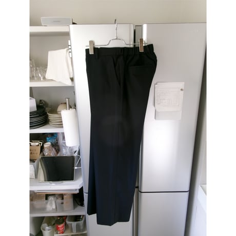 FUJI /MOHAIR POPLIN STRAIGHT SLACKS *NAVY
