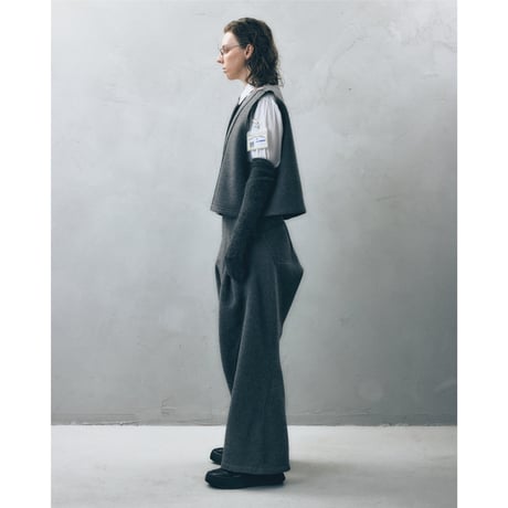 YUTASETOGAWA / "ME" DOCTOR VEST WOOL MELTON *GRY