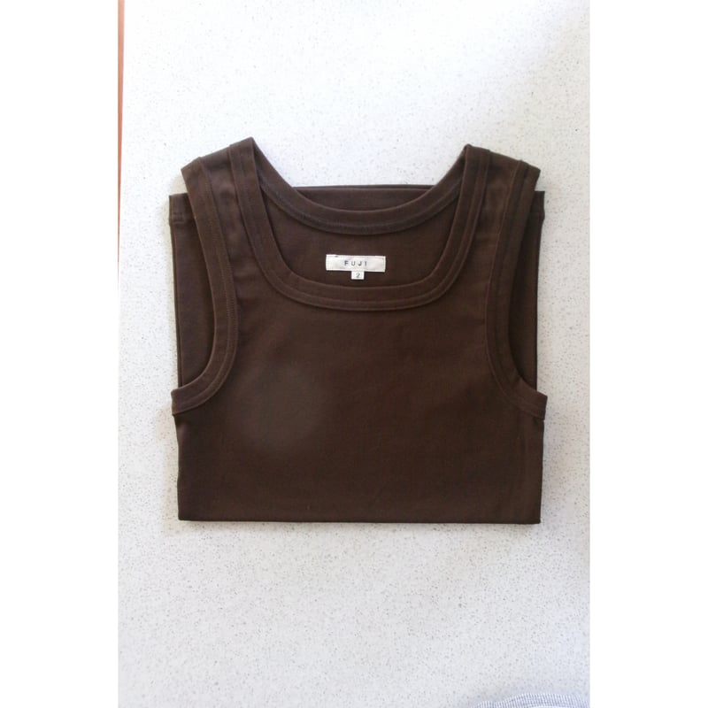 FUJI / COTTON SQUARE TANK TOP(for ladies) *BROW
