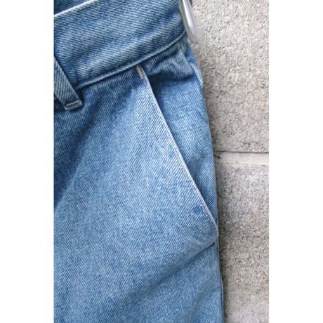FUJI /  WASH DENIM SLACKS *BLUE