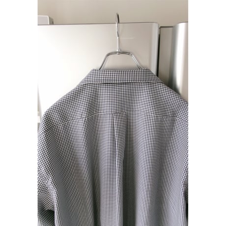 OLD FOLK HOUSE / Wool Lounge Shirt *White &Navy (Gingham)