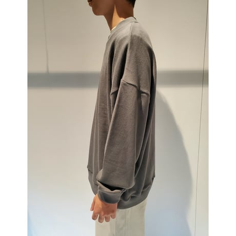 Blanc YM / Cotton Wide Sweat Shirt - Light Gray