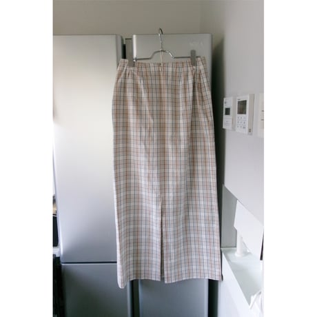 FUJI / COTTON CHECK SKIRT(for ladies) *BEIGE CHECK