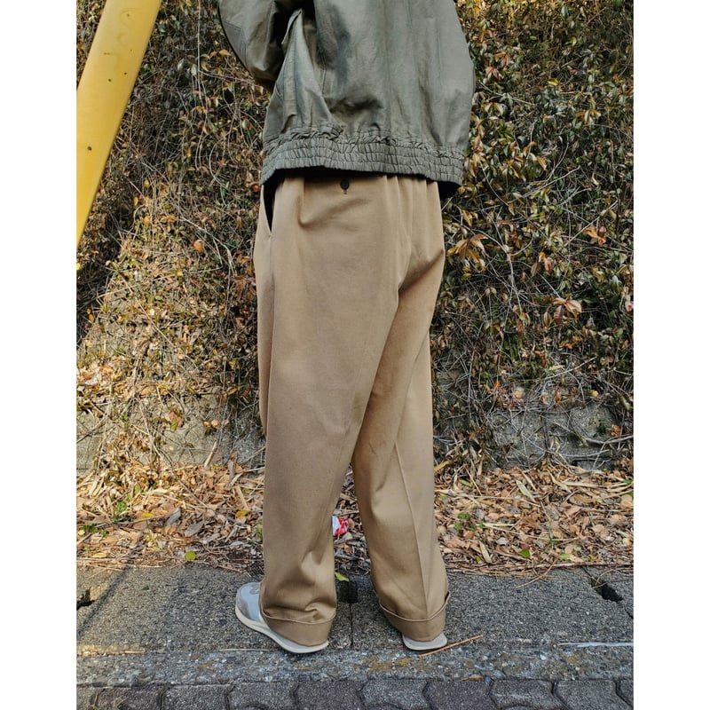 Blanc YM / Cotton Easy Trousers-Beige