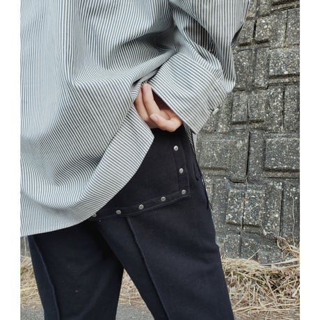 NVRFRGT / RECYCLED COTTON LOUNGE PANTS-BLACK