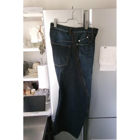 NVRFRGT / 3D TWISTED WIDE LEG JEANS * DARK FADED INDIGO