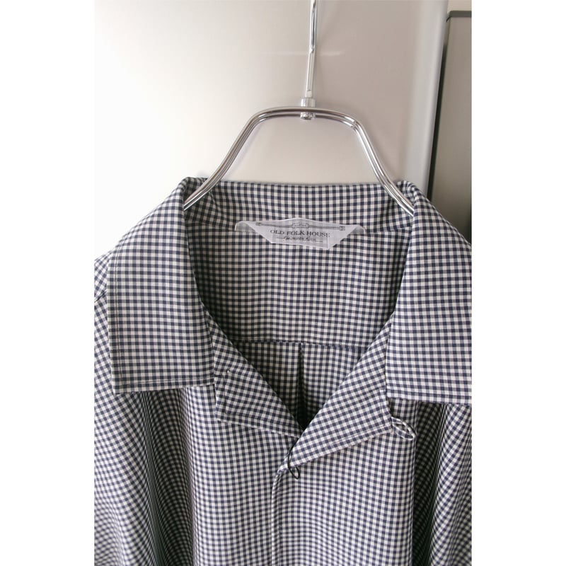 OLD FOLK HOUSE / Wool Lounge Shirt *White &Navy