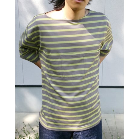 TOZAOU / Wall Pocket Tee *Gray×Yellow