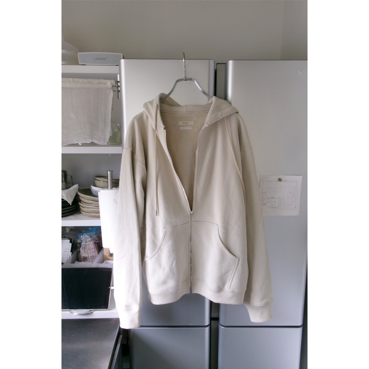 FUJI / COTTON ZIP UP HOODIE *IVORY | AVET
