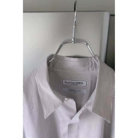 UNIVERSAL PRODUCTS / CANCLINI FRENCH FRONT L/S SHIRTS *BROWN
