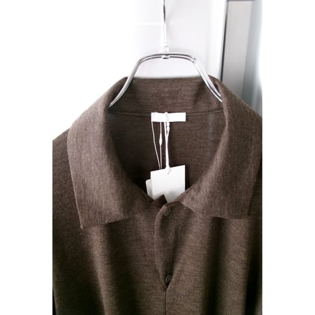 Blanc YM / Wool Jersey Twisted polo Shirts *BROWN