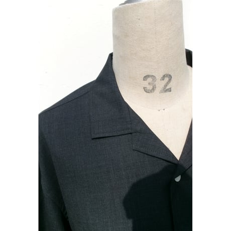 OLD FOLK HOUSE / Wool Lounge Shirt *Dark Gray