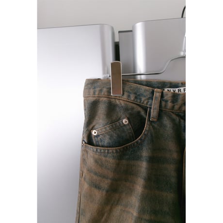 NVRFRGT / 3D TWISTED WIDE LEG JEANS *MUD FADED INDIGO