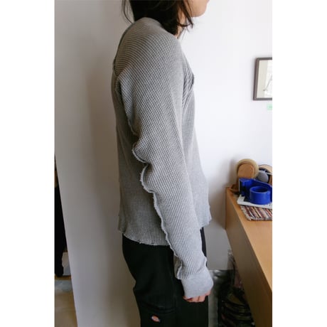 NVRFRGT / WAFFLE THERMAL LONG SLEEVE T-SHIRT *HEATHER GRAY