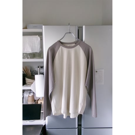 UNIVERSAL PRODUCTS / BASEBALL L/S T-SHIRTS *BEIGE