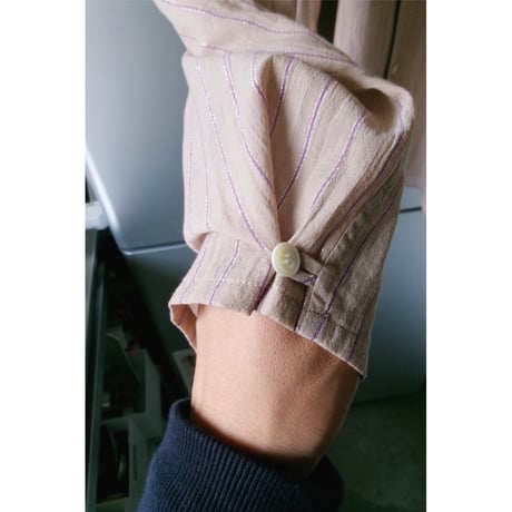 OLD FOLK HOUSE / Lounge Shirt *Brown & Purple (Lamé)