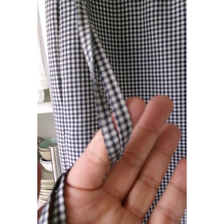 OLD FOLK HOUSE / WOOL LOUNGE PANTS *WHITE&NAVY(GINGHAM)