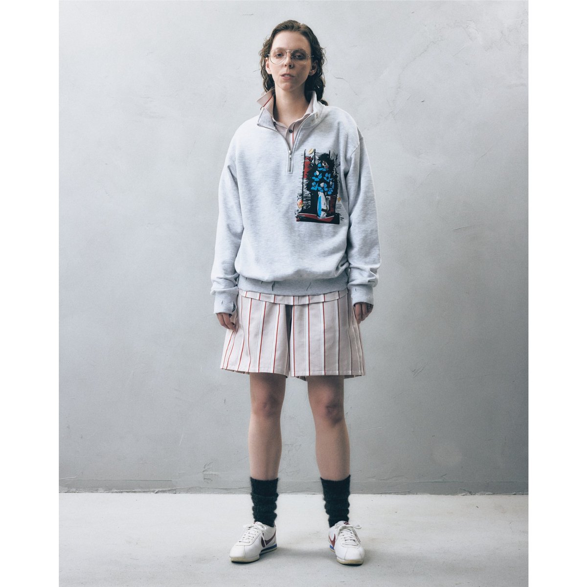 YUTASETOGAWA / YS-UNIFORM HALF ZIP SWEATSHIRT W