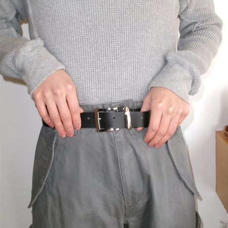 ABELIA EDWARD GOUCHA / CLASSIC LEATHER BELT *BLACK