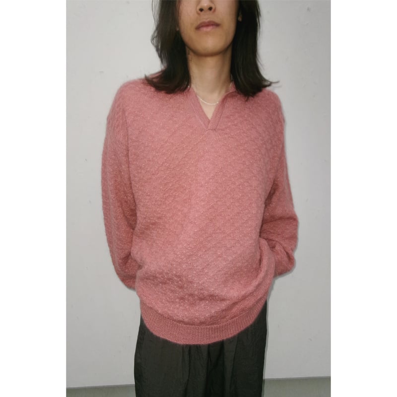Blanc YM / Mohair Skipper Knit *Salmon pink | A