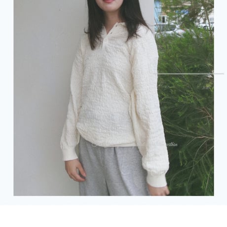 Blanc YM / Knit Long Polo Shirts *White