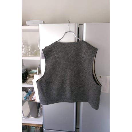 YUTASETOGAWA / "ME" DOCTOR VEST WOOL MELTON *GRY
