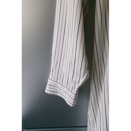 FUJI / COTTON SHIRTS ONEPIECE(for ladies)*YELLOW BROWN STRIPE