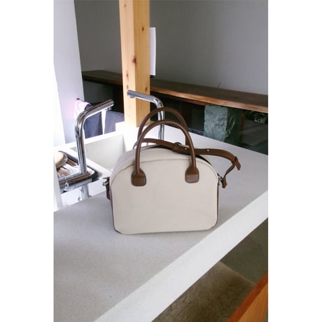 Rich I / M.DOME [CANVAS & LEATHER BOSTON BAG・MEDIUM] *BROWN
