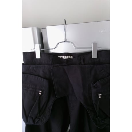 NVRFRGT / DETACHABLE UTILITY CURVED LEG PANTS *BLACK