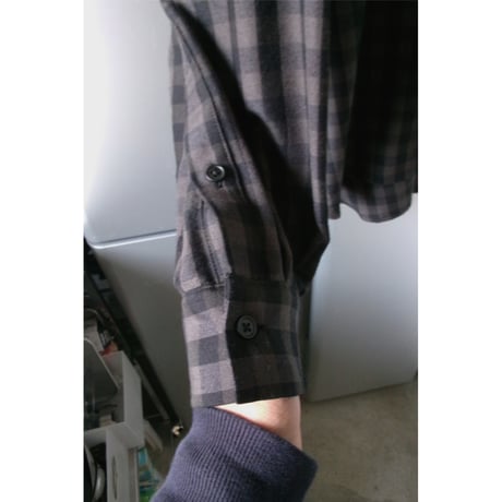 Blanc YM / Silk Plaid Skipper Shirts *Black