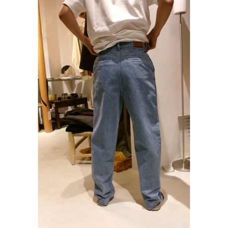 FUJI /  WASH DENIM SLACKS *BLUE