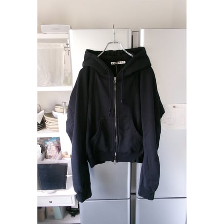 NVRFRGT /  PANELLED ZIP UP HOODIE *DARK NAVY
