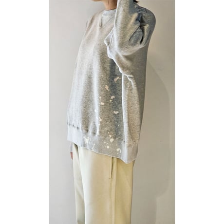 INTERIM / BLEACH , HYPER BIG LOOP WHEEL SEAMLESS SWEAT SHIRT  *B.GRAY
