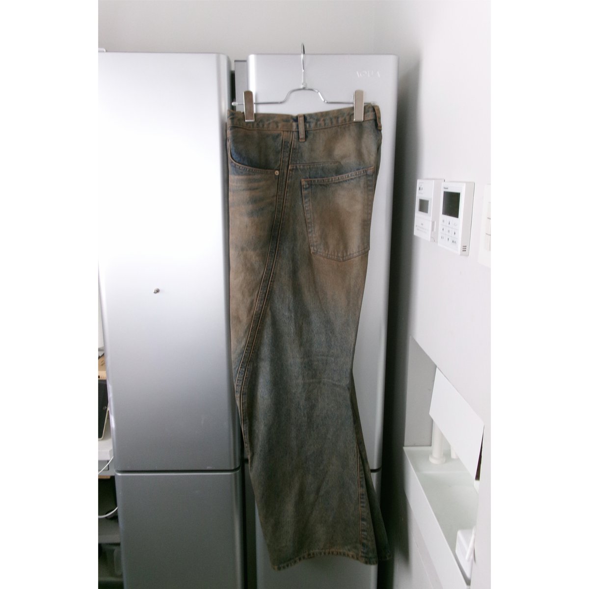 NVRFRGT / 3D TWISTED WIDE LEG JEANS *MUD FADED