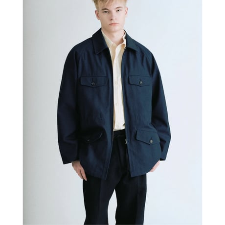 OLD FOLK HOUSE / Hard Twist Cotton Hunting Jacket *Navy