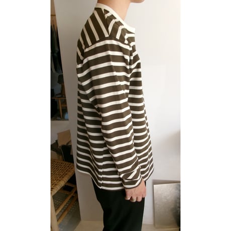 FUJI / Border KNIT L/S T-SHIRT *OLIVE