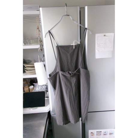 FUJI /  COTTON LINEN ONEPIECE (for ladies) *CHARCOAL GRAY