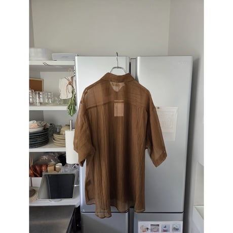 ABELIA EDWARD GOUCHA / SS SHIRT SHEER *CAMEL