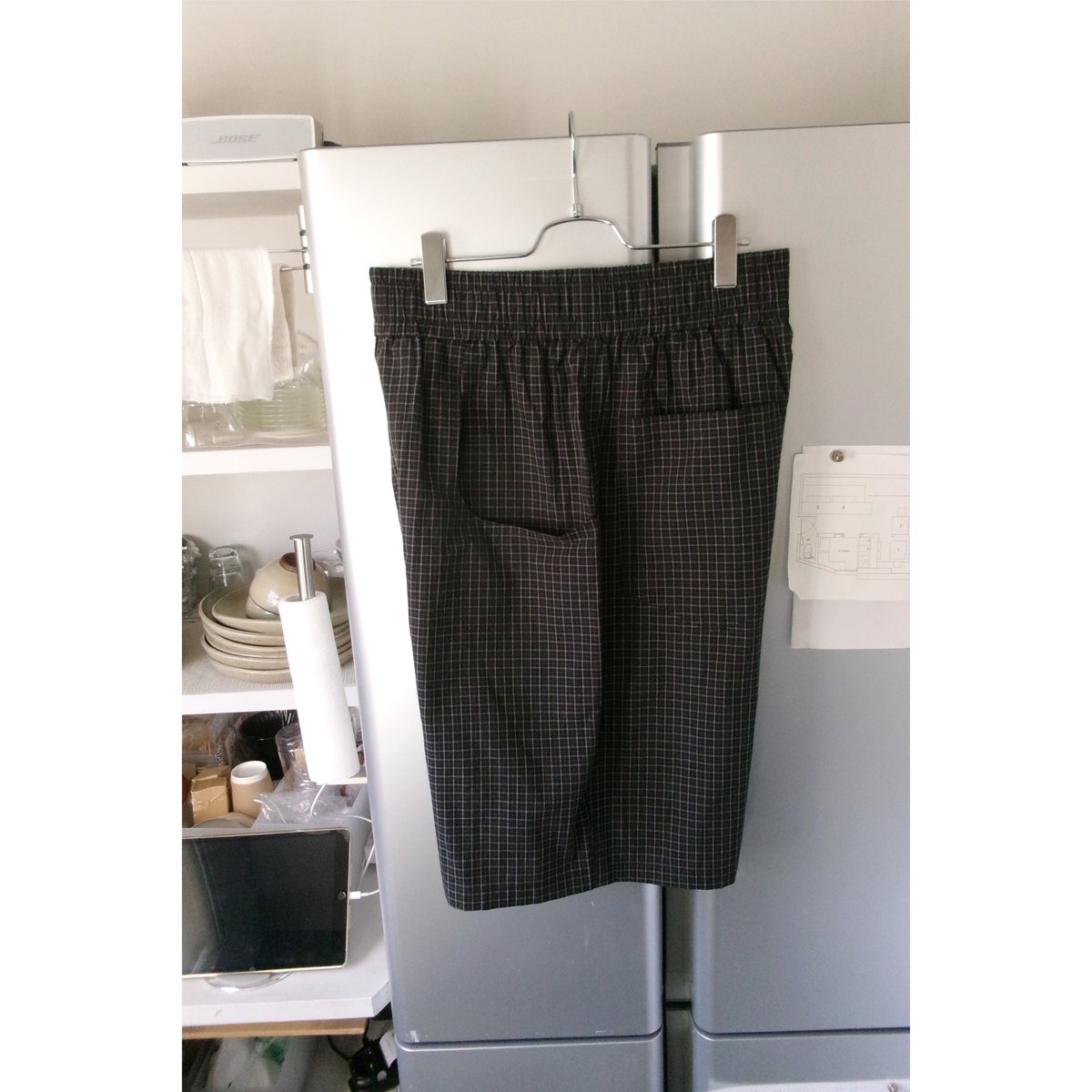 ABELIA EDWARD GOUCHA / ECHO SHORTS check *BLACK