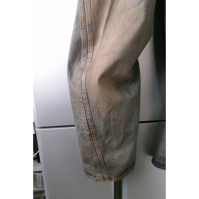 NVRFRGT / 3D TWISTED WIDE LEG JEANS *MUD FADED