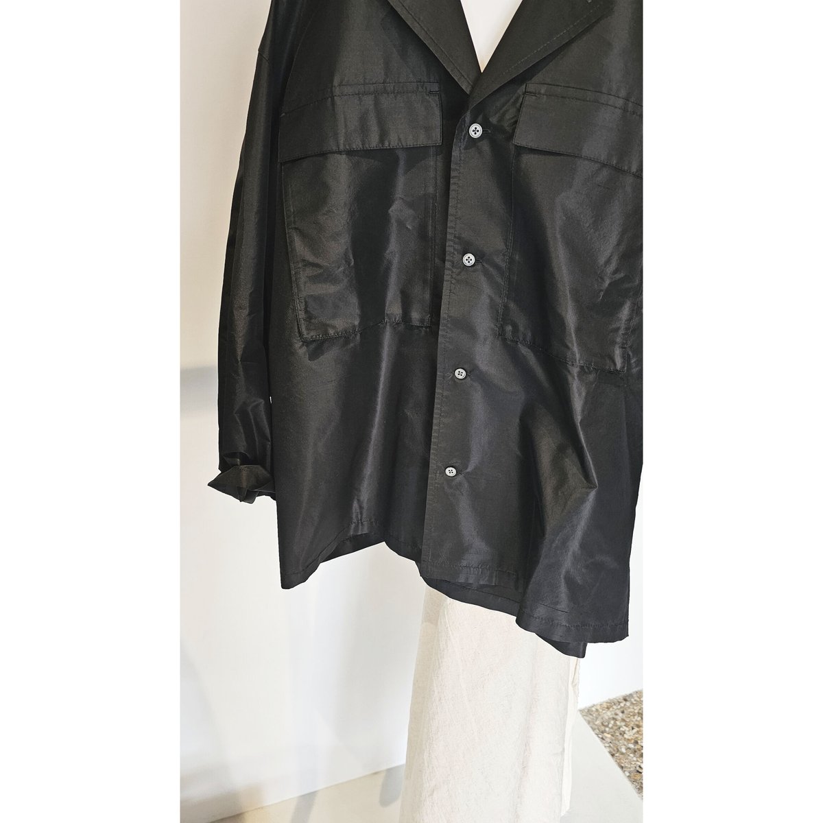 Blanc YMブランymSilk Shantung Short Coat Blanc YM」Silk Denim Short Coat ＆ Wide Pants | ANOTHER LOUNGE