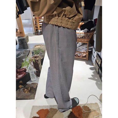 OLD FOLK HOUSE / WOOL LOUNGE PANTS *WHITE&NAVY(GINGHAM)