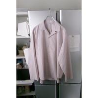 OLD FOLK HOUSE / Cotton & Lyocell Lounge Shirt *White & Burgundy