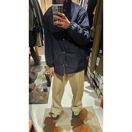 FUJI / SILK POLYESTER PADET JACKET *NAVY