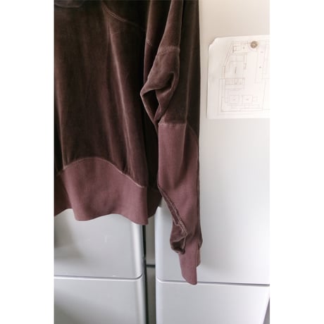 NVRFRGT /  VELOUR ZIP UP HOODIE *BROWN
